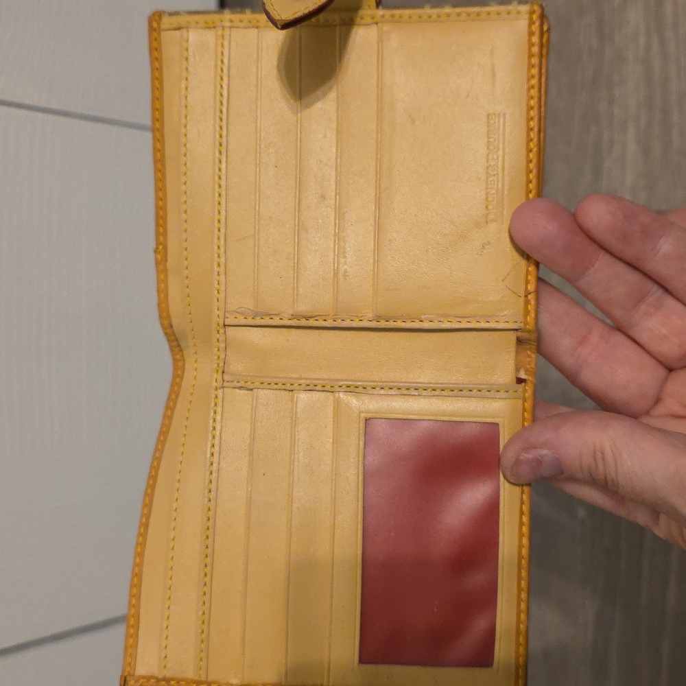 Dooney & Bourke Tan and Brown Logo Wallet - Picture 5 of 8